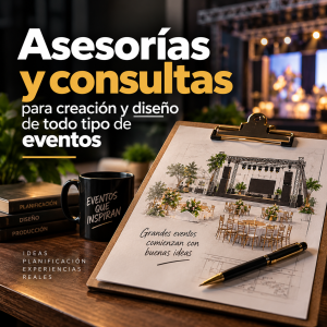 Asesorías y consultas para creación y diseño de todo tipo de eventos