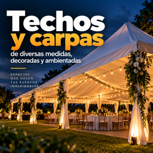 Techos y carpas de diversas medidas, decoradas y ambientadas
